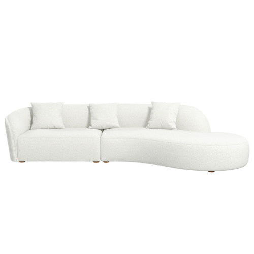 Elijah - Japandi Curvy Sectional Sofa - Beige