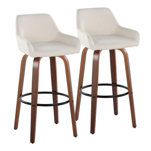 Daniella - Contemporary Fixed Height, Barstool & Swivel And Round Footrest (Set of 2) Daniella - Contemporary Fixed Height, Barstool & Swivel And Round Footrest (Set of 2)