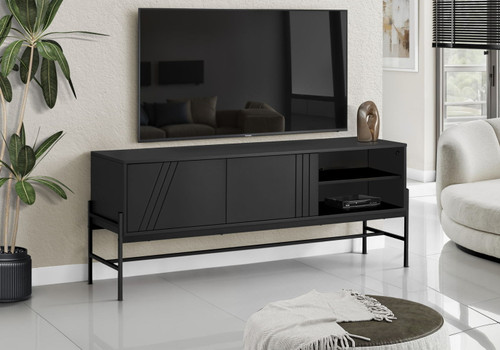 TV Stand, Modern Design Console, Media Entertainment Center, Storage Cabinet, Contemporary & Modern - Black TV Stand, Modern Design Console, Media Entertainment Center, Storage Cabinet, Contemporary & Modern - Black