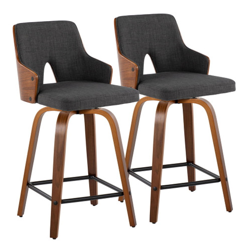 Stella - Mid Century Modern Fixed Height Counter Stool With Swivel (Set of 2) Stella - Mid Century Modern Fixed Height Counter Stool With Swivel (Set of 2)