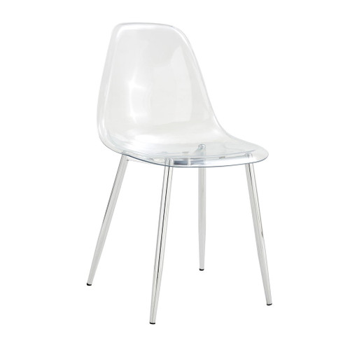 Modern Transparent Ergonomic Dining Chair With Metal Legs And Comfortable Design