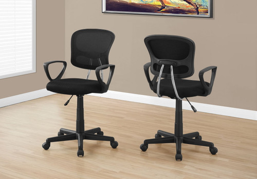 Office Chair, Adjustable Height, Swivel, Ergonomic, Armrests, Mesh, Contemporary / Modern - Black Office Chair, Adjustable Height, Swivel, Ergonomic, Armrests, Mesh, Contemporary / Modern - Black