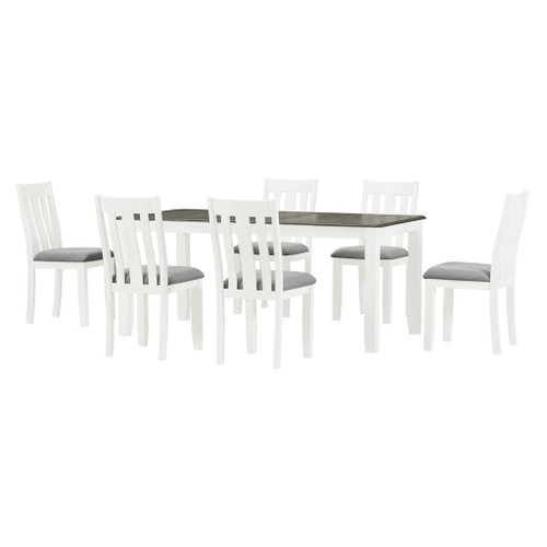 Dining Table Set Retro Style With Extendable Table And Upholstered Chairs Dining Table Set Retro Style With Extendable Table And Upholstered Chairs