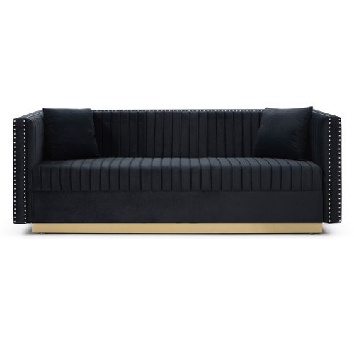 Contemporary Vertical Channel Tufted Sofa Modern Upholstered Couch For Living Room With 2 Pillows Contemporary Vertical Channel Tufted Sofa Modern Upholstered Couch For Living Room With 2 Pillows