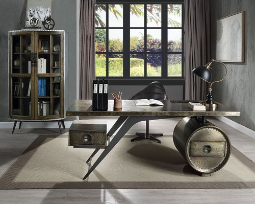 Brancaster - Writing Desk With USB Port - Bronze