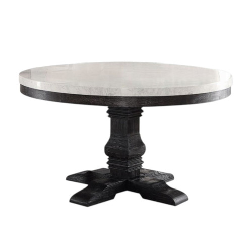 Nolan - Marble Top Salvage Round Dining Table - White