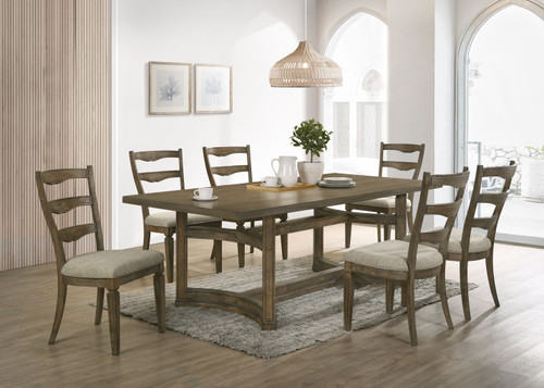 Parfield - 7 Pieces Dining Room Set - Light Brown / Oak Parfield - 7 Pieces Dining Room Set - Light Brown / Oak