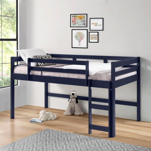 Lara - Twin Loft Bed - Navy Blue Lara - Twin Loft Bed - Navy Blue