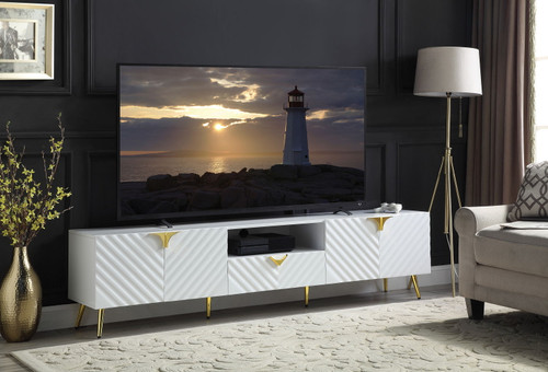 Gaines - High Gloss TV Stand - White Gaines - High Gloss TV Stand - White