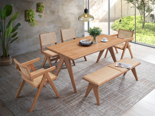 Valentina - 6 Piece Patio Furniture Set - Rattan / Natural Valentina - 6 Piece Patio Furniture Set - Rattan / Natural