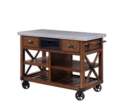 Kailey - Kitchen Cart - Antique Oak