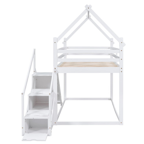 Twin Over Twin House Loft Or Bunk Bed With Slide And Staircase Twin Over Twin House Loft Or Bunk Bed With Slide And Staircase