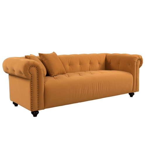 Vintage Medieval Style Sofa, Chesterfield Design, With 2 Throw Pillows Vintage Medieval Style Sofa, Chesterfield Design, With 2 Throw Pillows