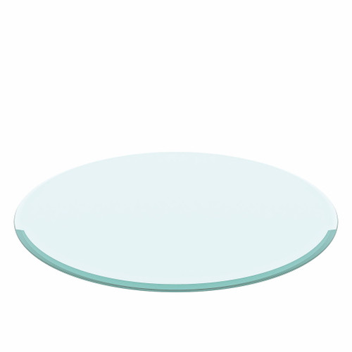 30" Round Tempered Glass Table Top Clear Glass 2 / 5" Thick Beveled Polished Edge - Transparent