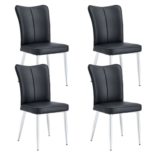 Modern Minimalist Dining Chairs With Metal Legs