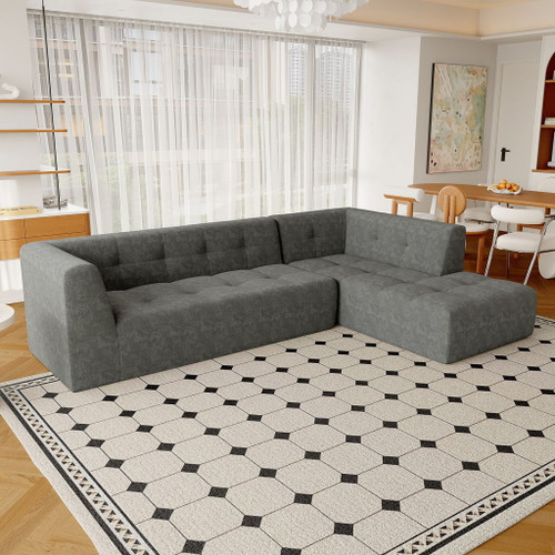 Modular Combination Living Room Sofa Set, Modern Minimalist Sofa, Living Room Upholstered Sofa Bed, Bedroom, 2 Pieces Computer Free Combination, L - Shaped