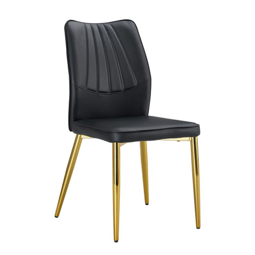 Medieval Modern Dining Chairs With Cushions And Metal Legs Material (Set of 4) - Black