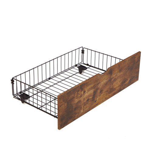 Modern Style Full Bed Drawers With Wheels Storage Solution - Brown / Black