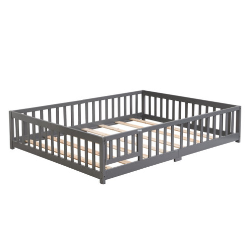 Solid Floor Bed With Door And Fence For Children Solid Floor Bed With Door And Fence For Children