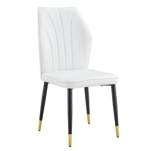 4 Modern Dining Chairs With Stylish Patterned Backrest And Metal Legs 4 Modern Dining Chairs With Stylish Patterned Backrest And Metal Legs