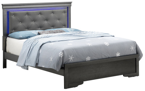Full Bed Transitional - Metallic Black