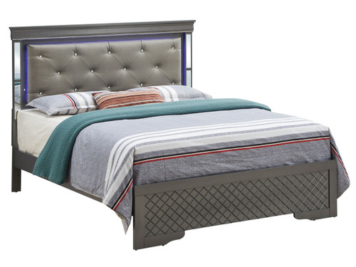 Full Elegant Bed - Metalic Black
