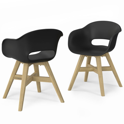 Kona - Outdoor Dining Chair In Plastic (Set of 2) - Black