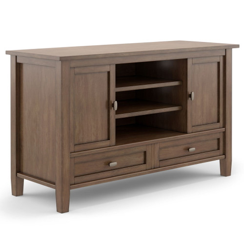 Warm Shaker - TV Media Stand Handcrafted - Rustic Natural Aged Brown