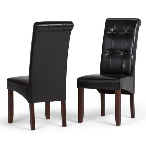 Cosmopolitan - Deluxe Tufted Parson Chair (Set of 2) - Midnight Black