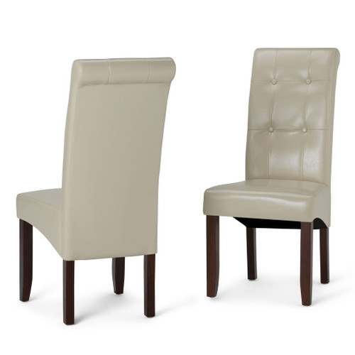 Cosmopolitan - Deluxe Tufted Parson Chair (Set of 2) - Satin Cream