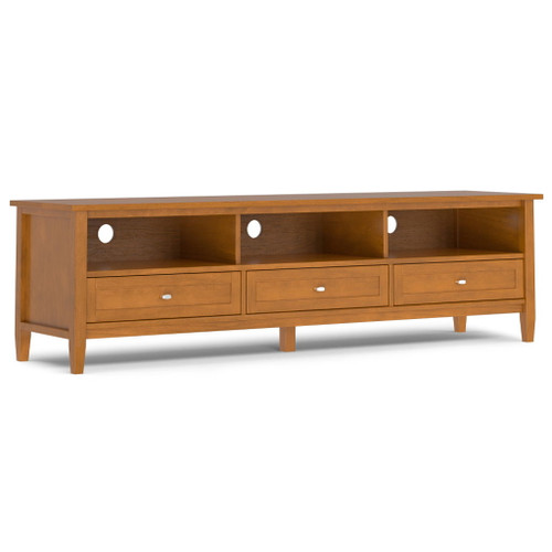 Warm Shaker - Low TV Media Stand - Light Brown