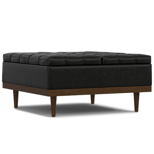 Mariah - Lift Top Table Storage Ottoman - Black