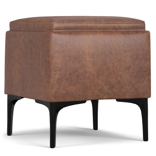 Natasha - Storage Ottoman With Tray - Brown