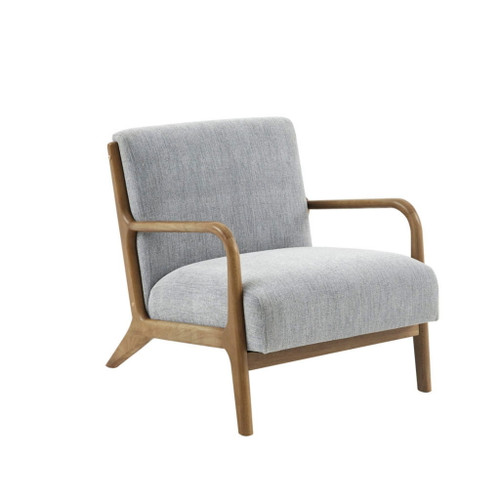 Lounge Chair Mid - Century Style Polyester Upholstered - Gray