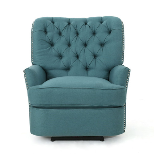 Electric Recliner Chair With Elegant Copper Accents And Soft Upholstery - Teal
