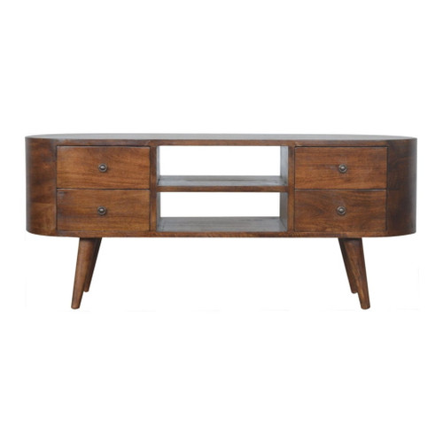 Rounded Entertainment Unit - Chestnut