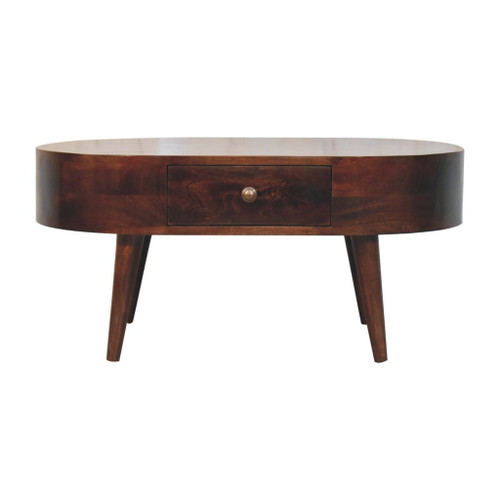 Rounded Coffee Table - Walnut