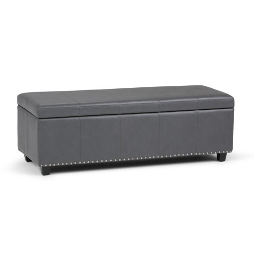 Kingsley - Large Storage Ottoman - Stone Gray