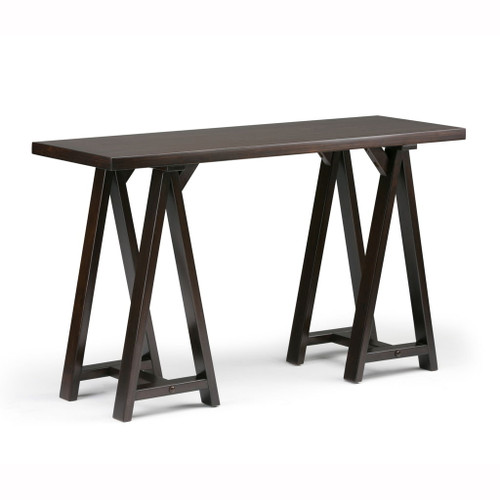 Sawhorse - Console Sofa Table - Dark Chestnut Brown