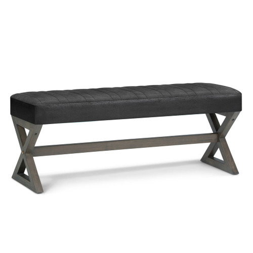 Salinger - Large Ottoman Bench - Distressed Black