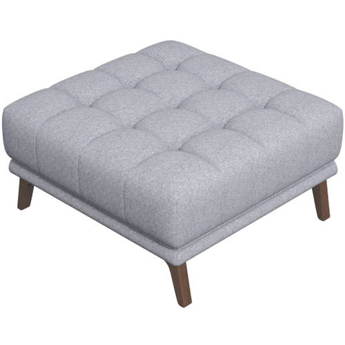 Addison - Square Upholstered Ottoman - Gray / Light Gray / Wood