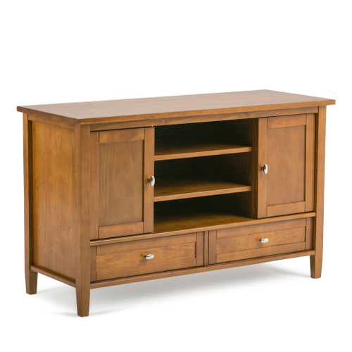 Warm Shaker - Handcrafted TV Media Stand - Light Golden Brown