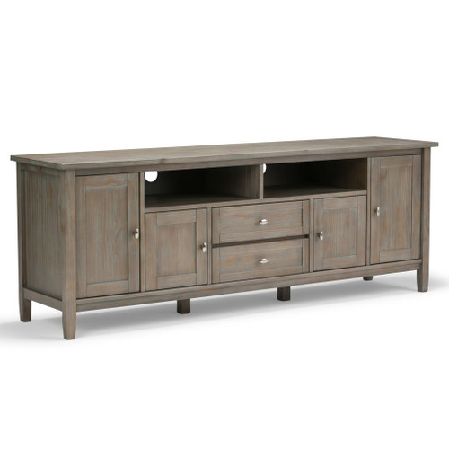 Warm Shaker - TV Media Stand - Distressed Gray