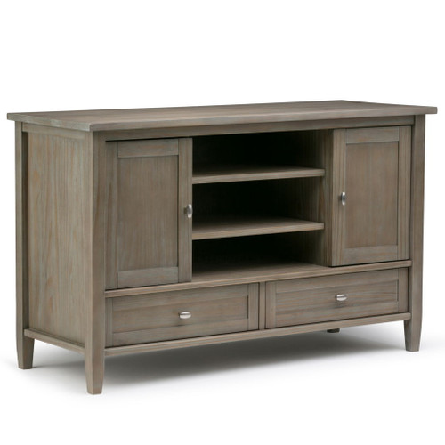 Warm Shaker - TV Media Stand Handcrafted - Distressed Gray