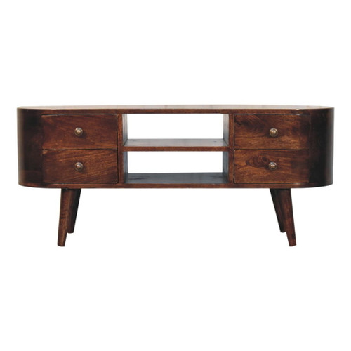 Rounded Entertainment Unit - Walnut