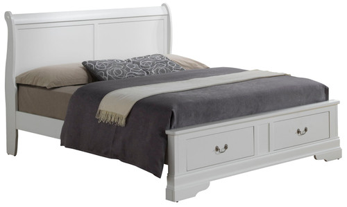 Louis Phillipe - Full Elegant Storage Bed - White