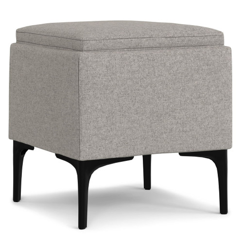 Natasha - Multifunctional Storage Ottoman With Tray - Gray