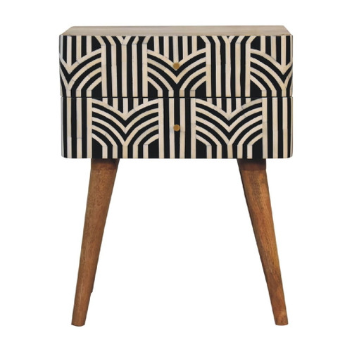 Inlay - Edessa Bone Bedside Table - Oak