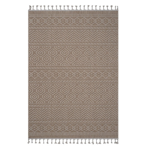 Guros - 4' X 6' Geometric Indoor / Outdoor Area Rug - Mocha