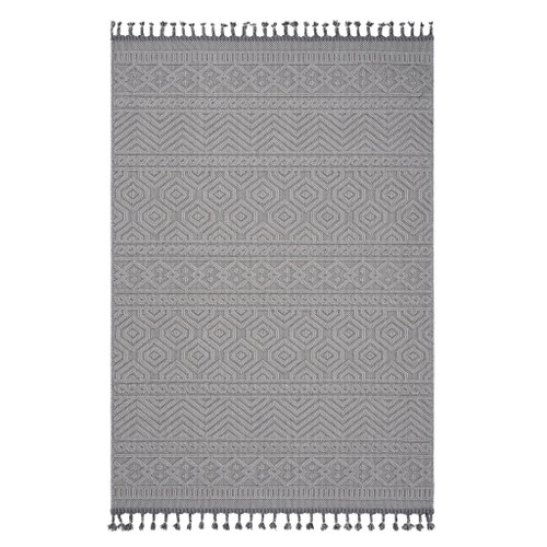 Guros - 5' X 7' Geometric Indoor / Outdoor Area Rug - White